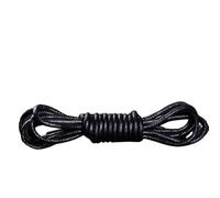 XIUsheUA 1Pair Cotton Waxed Shoelaces Round Oxford Shoe laces Boots Laces Waterproof Leather Shoelace for Trainers, Casual Shoes(Black,180 cm)