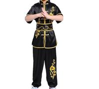 XIUsheUA Adult Wushu Clothing Sets Sanda Martial Arts Tai Chi Shirt+Pants Fighting Training Suit Taiji Kung Fu Uniform for Tai Chi, Martial Arts(Black Cloud set,130 height 126-135cm)