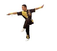 XIUsheUA Adult Wushu Clothing Sets Sanda Martial Arts Tai Chi Shirt+Pants Fighting Training Suit Taiji Kung Fu Uniform for Tai Chi, Martial Arts(Black dragon short,170 height 165-175cm)