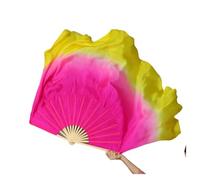 XIUsheUA Belly dance fan 86cm Dance Fan Veil One Pair Bellydance Costume Accessory Gradient Dancer Props Double Side Round(Color 17,2pcs Right Hand)