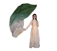 XIUsheUA Belly dance fan Bellydance Silk Veils Fan Hand Paint Dancer Performance Props Extra Long 1.8m(Color 9,180cm)