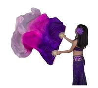 XIUsheUA Belly dance fan Bellydance Silk Veils Fan Hand Paint Dancer Performance Props Extra Long 1.8m(Color 20,150cm)