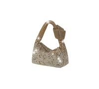 XIUsheUA evening bags for women Party Dinner Full Rhinestone Bucket Handbag - Diamond Chain Messenger Bag(Gold)