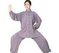 XIUsheUA Kung Fu Uniform Soft Cotton Tai Chi Suit Wushu Martial Arts Women and Men Wing Chun Jacket Pants for Tai Chi, Martial Arts(Grey,3XL)