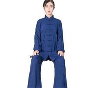 XIUsheUA Kung Fu Uniform Soft Cotton Tai Chi Suit Wushu Martial Arts Women and Men Wing Chun Jacket Pants for Tai Chi, Martial Arts(Blue,3XL)