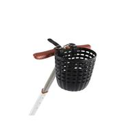 XIUsheUA mobility scooter basket 1pc Bike Front Basket Removable with Double Strap Quick-Release PU Straps Handlebar for Bicycle Scooter(Black)
