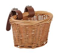 XIUsheUA mobility scooter basket Bike Basket Bicycle Wicker D-shaped Baskets Child Scooter Front Storage with 2 Leather Strap for Cycling Accessories(Without Lining)