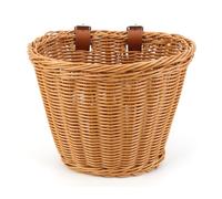 XIUsheUA mobility scooter basket Bike Basket Cycling Handlebar Pouch Bicycle Wicker Baskets Scooter Front Storage Carrier Bags(C Brown)