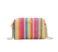 XIUsheUA Rattan Knitting Women Straw Bag Beach Summer Chain Small Purse and Handbag Female Shoulder Crossbody Bags Travel Design Flap Bag for Beach, Outing(Read)