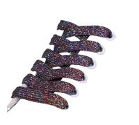 XIUsheUA Shoelaces of Sneakers Colorful Shoelaces Glitter Metallic Shiny Shoelace Flat Shoe Laces Sports Running Laces for Trainers, Casual Shoes(Dark tricolor,140cm)