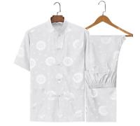 XIUsheUA Silk Dragon Pattern Retro Tang Suit Kung Fu Tai Chi Clothes Men's Hanfu Fu with Pocket Shirt Bottoming Shir for Tai Chi, Martial Arts(Suit 15,170 for57.5to62.5kg)
