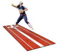 XIUsheUA Softball Pitching Mat with Rubber, Denser Turf, Antislip Rubber Bottom, 10' X 3' Softball Pitching Mou for Baseball, Softball