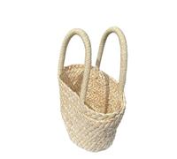 XIUsheUA Straw Bag Portable Cute Korean Style All-match Small Basket Shopping Purse Summer Cool Retro for Beach, Outing(Without Lining)