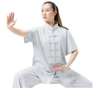 XIUsheUA Tai Chi Kung Fu Uniform Traditional Clothing Men Women Adult Silk Casual Arts Performance Practice Clothes Wushu for Tai Chi, Martial Arts(Ivory,3XL)
