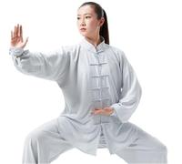 XIUsheUA Tai Chi Kung Fu Uniform Traditional Clothing Men Women Adult Silk Casual Arts Performance Practice Clothes Wushu for Tai Chi, Martial Arts(PURPLE,L)
