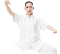 XIUsheUA Tai Chi Kung Fu Uniform Traditional Clothing Men Women Adult Silk Casual Arts Performance Practice Clothes Wushu for Tai Chi, Martial Arts(White 1,3XL)