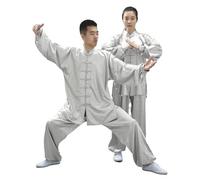 XIUsheUA Traditional Clothing Set Man Woman Tai Chi Kung Fu Uniforms 12Colors Wushu Top Pants Training Performance Costumes for Tai Chi, Martial Arts(Color12,XXL)