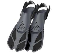 XIUsheUA training fins Snorkel Fins Adjustable Buckles Swimming Flippers Short Silicone Scuba Diving Shoes Open Heel Travel Size Adult for Snorkeling Diving Adult Men Women(Black,L XL)