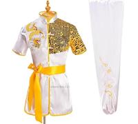 XIUsheUA Vintage Kung Fu Uniform Wushu Clothing Dragon Embroidery Clothes Martial Arts Uniform Traditional Warrior Costume for Tai Chi, Martial Arts(Color3,110)