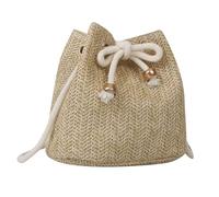 XIUsheUA Women Crossbody Bag Soft Woven Straw Shoulder Bags Ladies Casual Summer Beach Handbag Tote Bucket Bag for Beach, Outing(Khaki)