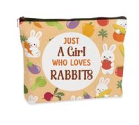 XiuSpark Rabbit Lovers Cosmetic Makeup Bag Rabbit Gifts for Women Girl Travel Toiletry Pouch Birthday Christmas Animal Lover Bunny Themed Gifts for Friends Bestie Daughter Wife Sister Girlfriend