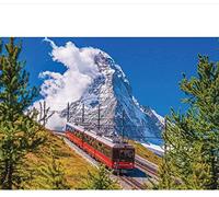 XiuTaiLtd 1000 Piece Jigsaw Puzzle Matterhorn Peak Train