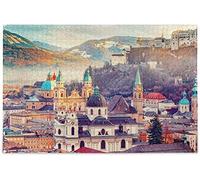 XiuTaiLtd Jigsaw Puzzle - Austria Alps Mozart, 1000 Pieces, Wood, Scenic Style, 75 x 50 cm (29 x 20 inch), Ages 8 - Adult