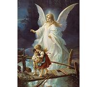 Xiutailtd Jigsaw Puzzles For Adults 1000-Piece - Child In White Virgin Mary Crossing The Bridge - Diy Wooden Puzzle Kids Toys