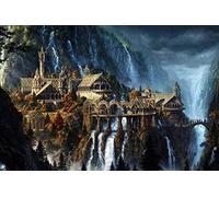 XiuTaiLtd Lord Of The Rings Castle 1000 Pieces Puzzle Wooden Jigsaw Puzzle Fantasy Landscape For Adults Teens Puzzles Toys, For Friends