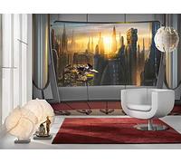 XiuTaiLtd Photo Wallpaper Star Wars Coruscant View Wallpaper, Wall, Decoration, Wall Covering, Mural, Wall Decoration, Sunset, Skyscraper -250x175 CM