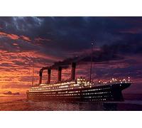 Xiutailtd Puzzle For Grown Ups 1000 Piece For Adults,Titanic At Sunset Wooden Assembling Decoration For The Home Toy Game Gift