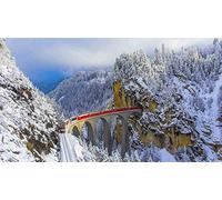 Xiutailtd Puzzles For Adults 1000 Pieces, Bernina Express On Landvasa Bridge, Graubünden, Switzerland, Jigsaw Puzzles
