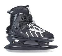 XIUWOUG Adjustable Ice Skates Adult Women Men, Stainless Steel Ice Skates, Ice Skates with Quick Lacing System & Push Lock Buckle for A Secure Hold,Schwarz Asche,L39_42