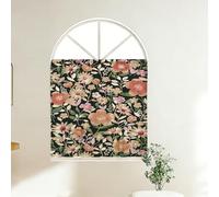 XIUWOUG Beige Tassel Semi Sheer Curtain 1Panel,120cm Length Botanical Print Pattern Rod Pocket Light Filtering Farmhouse Curtains for Bedroom Living Room,F,230W×120cmL