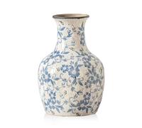 XIUWOUG Blue and White Ceramic Vase,Tall Blue Flower Vase for Pampas Grass Decoration, Chinoiserie Vases for Home, Living Room, Bookshelf, Table Centrepieces,K