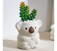 XIUWOUG Cute Planters Cerami Succulent Planter Koala Plant Pots with Drainage Holes,Creative Pen Holders, Animal planter for Cactus, Home Desk Decor,A,10 * 8 * 9