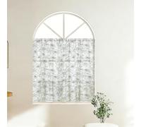 XIUWOUG Farmhouse Light Filtering Semi Sheer Curtain 1Panel,160cm Length Botanical Print Pattern with Beige Tassel Rod Pocket Curtains for Bedroom Living Room,S,150W×160cmL