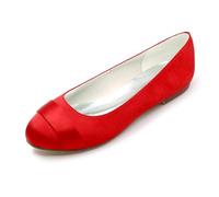 XIUWOUG Women's Closed-Toe Flat Heel Sandals | Party & Wedding Shoes Featuring a 0.23-Inch Thick Heel in Standard Sizes - Elegant Style,red,8