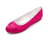 XIUWOUG Women's Closed-Toe Flat Heel Sandals | Party & Wedding Shoes Featuring a 0.23-Inch Thick Heel in Standard Sizes - Elegant Style,Rose red,8.5