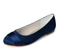 XIUWOUG Women's Closed-Toe Flat Heel Sandals | Party & Wedding Shoes Featuring a 0.23-Inch Thick Heel in Standard Sizes - Elegant Style,Dark Blue,8.5