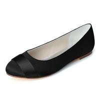 XIUWOUG Women's Closed-Toe Flat Heel Sandals | Party & Wedding Shoes Featuring a 0.23-Inch Thick Heel in Standard Sizes - Elegant Style,Black,8
