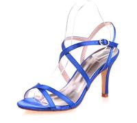 XIUWOUG Women's High Heels Ankle Kitten Buckle Court Shoes for Women Party Wedding Sandals Date Office Pumps Dress Shoes,Royal Blue,6.5
