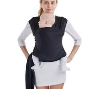 Xiuyer Baby Wrap Carrier, Baby Carrier, Baby Sling Easy to Wear, Baby Sling Wrap with Large Front Pocket for 3-15kg Soft & Stretchy Wrap, One-Size-Fits-All Baby Holder Wrap, The Pocket Wrap(Black)