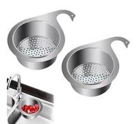 Xiuyer Stainless Steel Swan Sink Strainer Basket, 2 Pack Kitchen Sink Strainer Stainless Steel Basket for Kitchen（Silver）