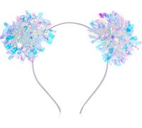 Xiuyong aluminum foil strip with shiny metal wire fashionable headband with metal wire fashionable ball headband hair accessories for women fluffy fluffy ball head