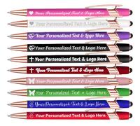 Xiuyours Personalised Pens Custom Ballpoint Pen with Logo Name Customised Stylus Writing Pen Engraved Gifts for Realtor Law Office Business Reunion Wedding Nurse, Pens with Personalisation, Black Ink