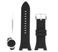XIW Compatible for 32mm×14mm Armani Exchange AX Series AX1040 AX1041 AX1042 Rubber Watch Band Replacement for men Silicone Wirstband Strap women Bracelet (Black)