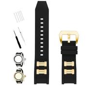 XIW Compatible for Invicta Russian Diver 1959 1201 1805 1845 26mm Rubber Watch Band Replacement for men Silicone Wirstband Strap women Bracelet (Golden-1)