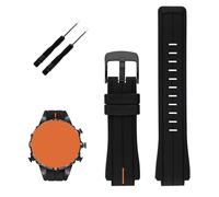 XIW Compatible for Timex T2N720 T2N721 T2N739 TW2T76500 TW2T76300 TW2T76400 24mm x16mm Rubber Watch Band Replacement for men Silicone Wirstband Strap women Bracelet, Orange Line BK B