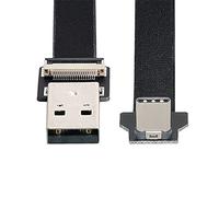 xiwai 0.5M Up Down Angled USB 2.0 Type-A Male to USB-C Type-C Male Data Flat Slim FPC Cable for FPV & Disk & Phone